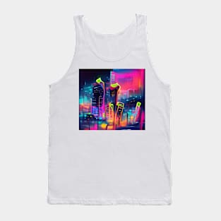 Cyberpunk Noir City Concept Art Tank Top